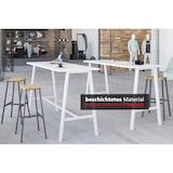 thumbnail of bümö Meetingpoint Industrial Look, Bistrotisch eckig 175 x 68 cm, Stehtisch Holz-Platte, Bartisch Asteiche, Gestell aus Metall natur, Buffettisch,