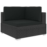 thumbnail of 8-tlg. Garten-Lounge-Set mit Auflagen Poly Rattan Schwarz