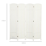 thumbnail of HOMCOM biombo de 4 paneles separador de ambientes plegable 160x170 cm biombo separador de ambientes para salón dormitorio oficina blanco