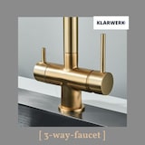 thumbnail of Lana | 3-weg goud zwarte uittrekbare kraan | roestvrij stalen drinkwater osmose kraan keuken|mengkraan - 360 graden draaibaar | filter 3 aansluitingen