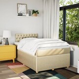 thumbnail of vidaXL Boxspringbett mit Matratze Creme 120x190 cm Stoff