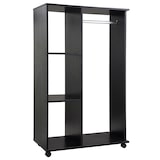 thumbnail of HOMCOM armario ropero con ruedas armario para ropa con barra estantes abiertos organizador para colgar ropa de dormitorio 80x40x128 cm negro