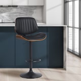 thumbnail of Lot de 2 tabourets de bar Clawson en similicuir Noyer / Noir/Noir