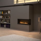 thumbnail of CORN 120 – Eck-Biokamin mit Schutzglas. Eingebauter mattschwarzer Bioethanol-Kamin. Rechte Öffnung