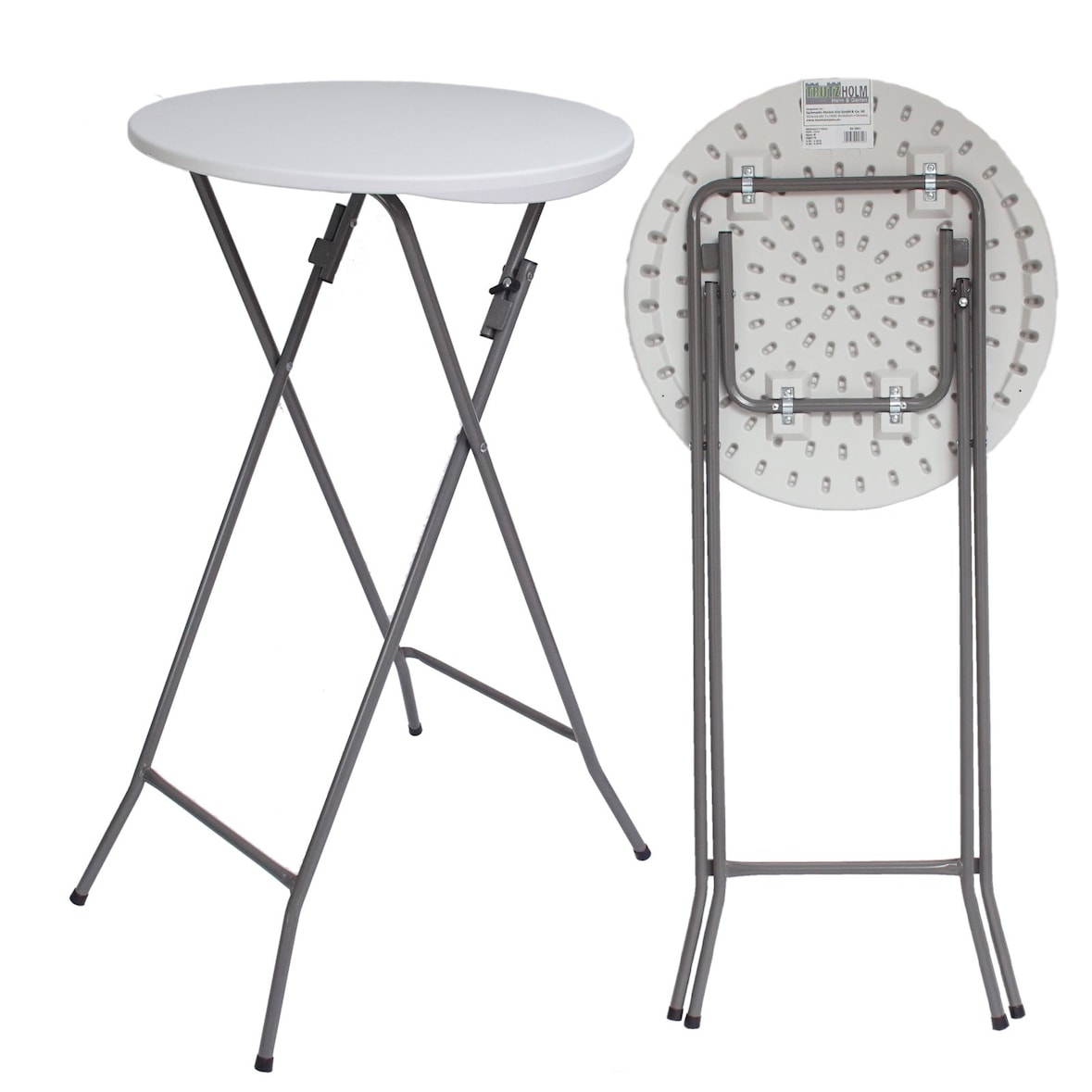 Stehtisch weiß Ø 60cm klappbar Partytisch Bistrotisch Klapptisch Biertisch