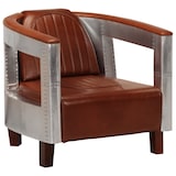 thumbnail of vidaXL Fauteuil luchtvaartstijl echt leer bruin