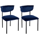 thumbnail of Lot de 2 chaises de salle à manger Gambell en velours Bleu foncé