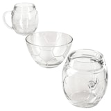 thumbnail of 3tlg Fußball Set Biergläser 0,5L geeicht & Schale Ball-Relief Krug aus Glas Bowl