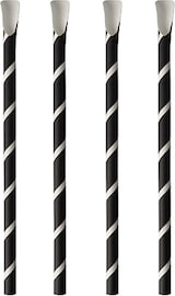 thumbnail of Papstar Pailles avec cuillères, papier pure Ø 8 mm · 20 cm noir/blanc Stripes - x 800