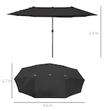 thumbnail of Sombrilla Doble Extragrande Parasol para Terraza Patio o Jardín Protección Solar Negro