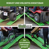 thumbnail of TRUTZHOLM 2 x Auffahrrampe klappbar 228 cm Traglast 680 kg Alu grün gelocht Rampen Motorradrampen