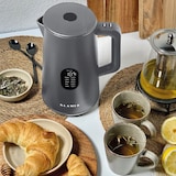 thumbnail of KLAMER Wasserkocher Edelstahl 1,5L 1800W elektrischer Wasserkocher grau mit Temperatureinstellung zwischen 40-100°C, Teekocher BPA-frei