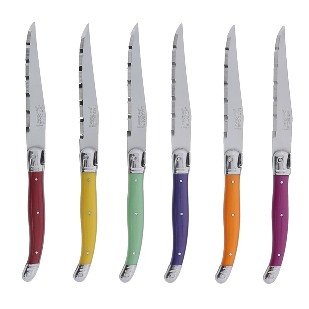 Coffret 6 couteaux laguiole irise assortis -  Multicolore Autre forme Acier Inoxydable (inox  Jean Dubost 26.50x11.50 cm