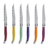 thumbnail of Coffret 6 couteaux laguiole irise assortis -  Multicolore Autre forme Acier Inoxydable (inox  Jean Dubost 26.50x11.50 cm