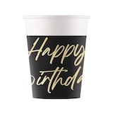 thumbnail of 8 Becher Happy Birthday schwarz & gold
