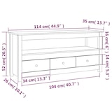 thumbnail of Mueble para TV de madera maciza de pino blanco 114x35x52 cm