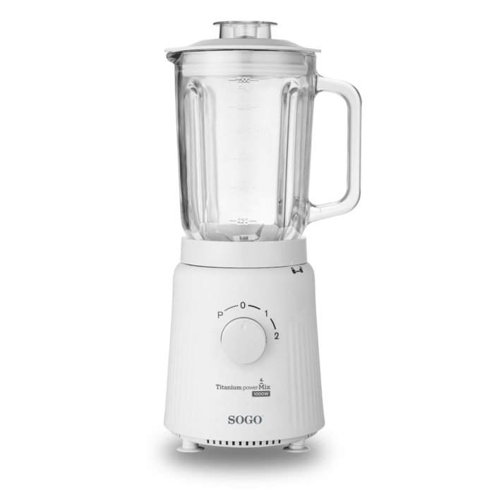 Liquidificador SOGO BATSS5575; P/ picar, triturar, gelo, etc;2 velocidades + Pulse; 4 lâminas em aço inoxidável revestidas a titânio; 1000W; 1,5L