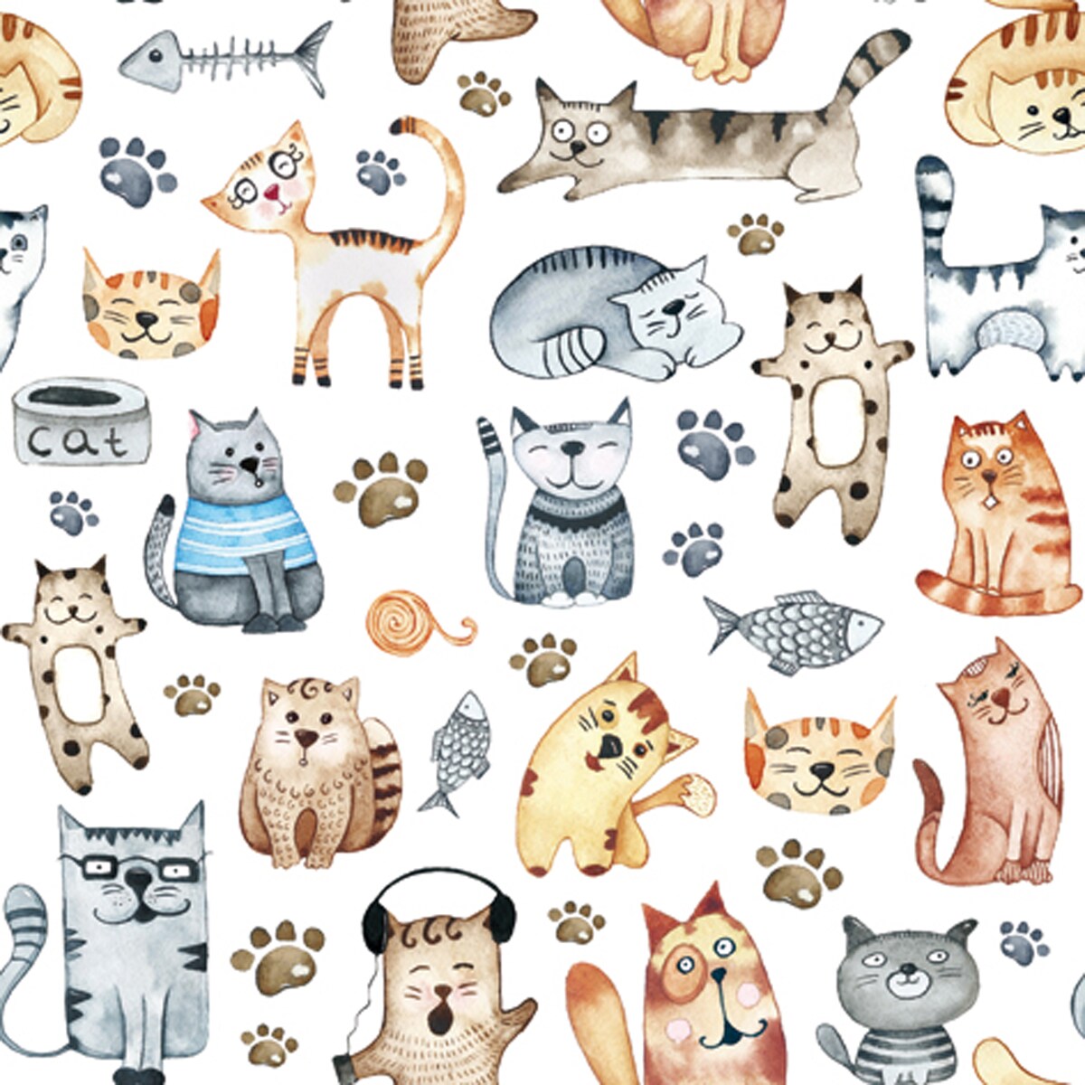 20 Servietten Papier 33x33cm 3-lagig hochwertige Einweg Papierservietten Katzen Tiere Motiv Geburtstagsservietten Motivservietten Lunchservietten Bunt