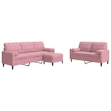 thumbnail of vidaXL 3-tlg. Sofagarnitur mit Kissen und Nackenrollen Rosa Samt