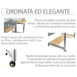 thumbnail of Mod. WHEEL Escritorio con ruedas Mesa para ordenador con tapa de cristal de Yelloo