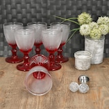 thumbnail of 6x Rubin Weißweingläser 200ml rot Glas gepunktet Weinkelch Wein Wasser