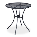 thumbnail of Relaxdays Gartentisch, mit Schirmloch, Gitter-Optik, wetterfest, Stahl, HxD: 72 x 70 cm, runder Balkontisch, anthrazit