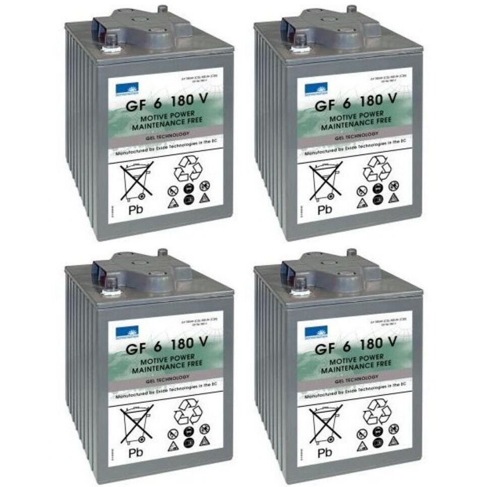 Ersatzakku Set 4x 6V (24V) 180Ah für Cleanfix Reinigungsmaschine KS 1100B KS 1100 B HD Gel Akku