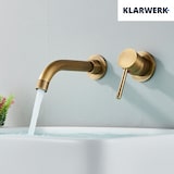 thumbnail of NAVIS | Rubinetteria da bagno montaggio a parete Ottone spazzolato in 2 parti | Miscelatore semplice in acciaio inox rubinetto per hotel  gastronomia