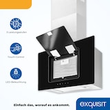 thumbnail of Exquisit KFD 60-9 Duo Inox Kopffrei-Dunstabzugshaube, 60 cm breit, Abluft/Umluft, Touch control, edelstahl