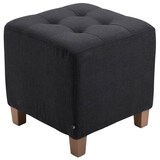 thumbnail of 2er Set Sitzhocker CELIS - Stoff Schwarz 45x45x46 cm | Hocker Schlafzimmer Polsterhocker Wohnzimmer Sitzbank Esszimmer