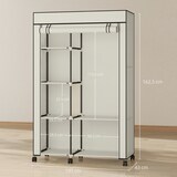 thumbnail of HOMCOM armario de tela con ruedas, armario portátil, con barra para colgar, 6 estantes, ropero portátil para dormitorio, 103x43x162,5 cm, crema