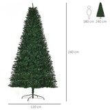 thumbnail of HOMCOM Árvore de Natal Artificial 240cm Ignífuga com 1499 Ramas com 2 Tipos de Pontas de PVC e Base de Aço Decoração de Natal para Interiores Verde