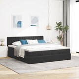 thumbnail of vidaXL Ottoman-Bett mit Matratzen & LEDs Schwarz 160x200 cm Samt