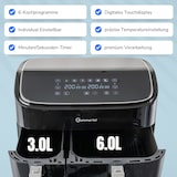 thumbnail of Sommertal Heißluftfritteuse HF DUAL 900 mit Doppelkammer | 9 Liter XXL Airfryer & Dörrgerät | 2850W | Digitales Touch Display