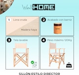 thumbnail of WellHome - Director-Sessel Sunset, lackiert mit rohem Canvas 51x46x86 cm