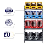 thumbnail of PROREGAL Étagère caisses à boissons HIGH BIG CAMEL | HxLxP 200x100x30cm | 12 Caisses, 100kg par niveau | Anthracite | Porte-caisses