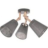 thumbnail of Licht-Erlebnisse Deckenleuchte VAIO Grau Creme L:42cm Trichter Schirm Stoff Holz 3-flammig Moderne Deckenlampe Flur Wohnzimmer, TK1/3/167