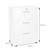 thumbnail of Armário de arquivo suspenso HWC-A10, armário de arquivo, armário de escritório, armário de aço, A4 bloqueável ~ 103x76x46cm cinzento-escuro cinzento