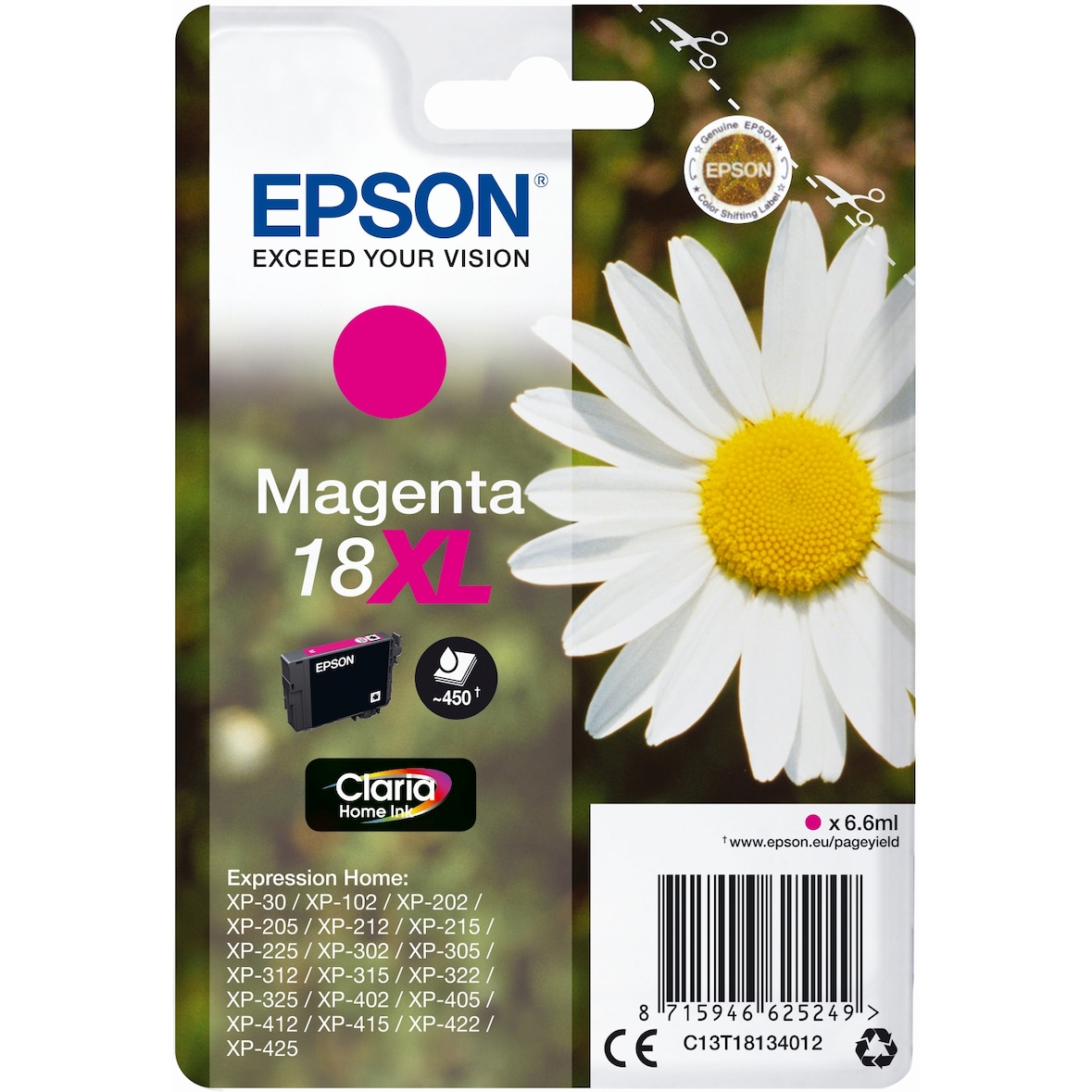 Tintenpatrone Epson T1813 magenta Packung mit 10 Stück