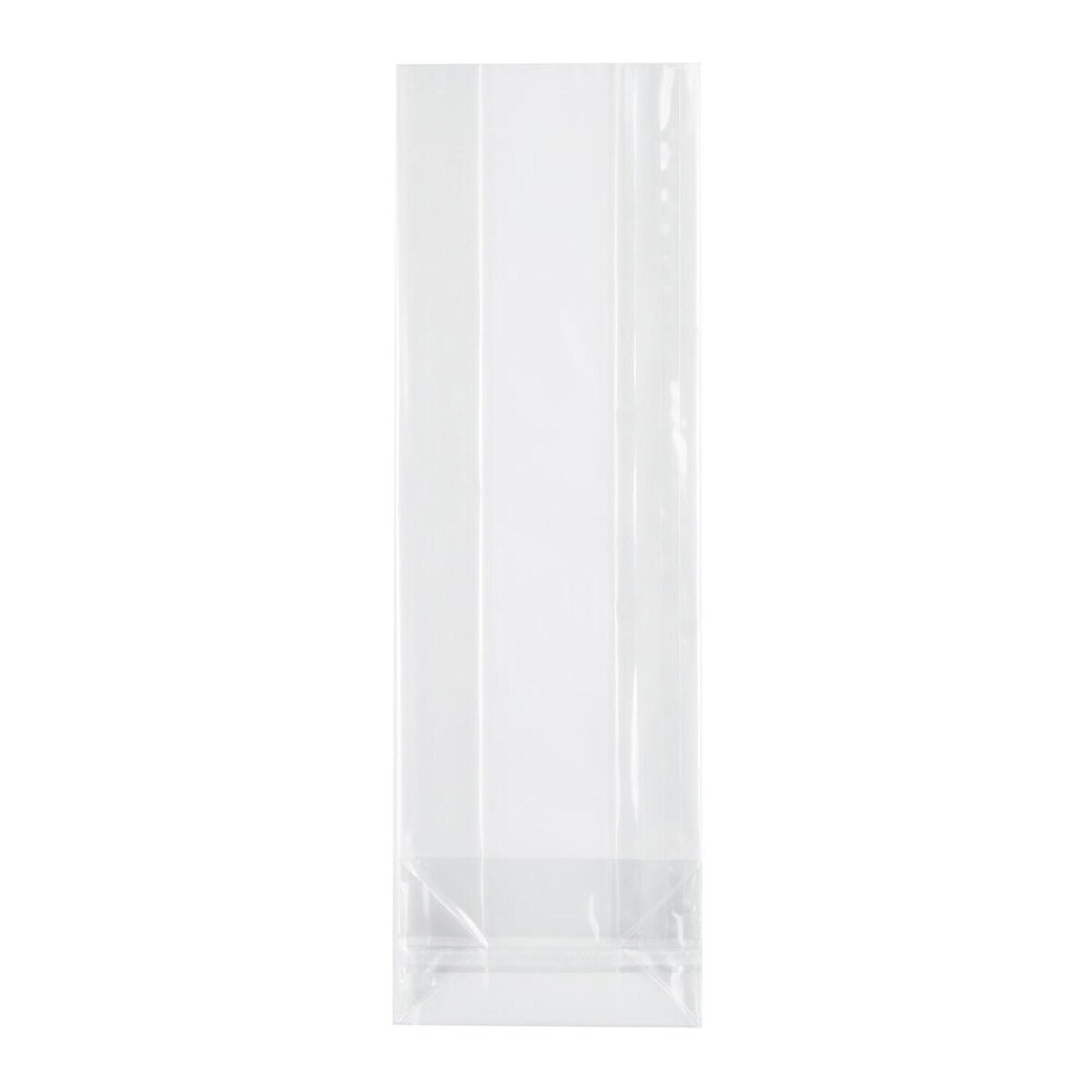 1000x Blockbodenbeutel mit Siegelnaht transparent 140 + 80mm x 260mm 50my