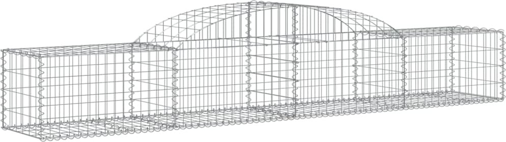 vidaXL Gabione mit Hochbogen 300x50x40/60 cm Verzinktes Eisen