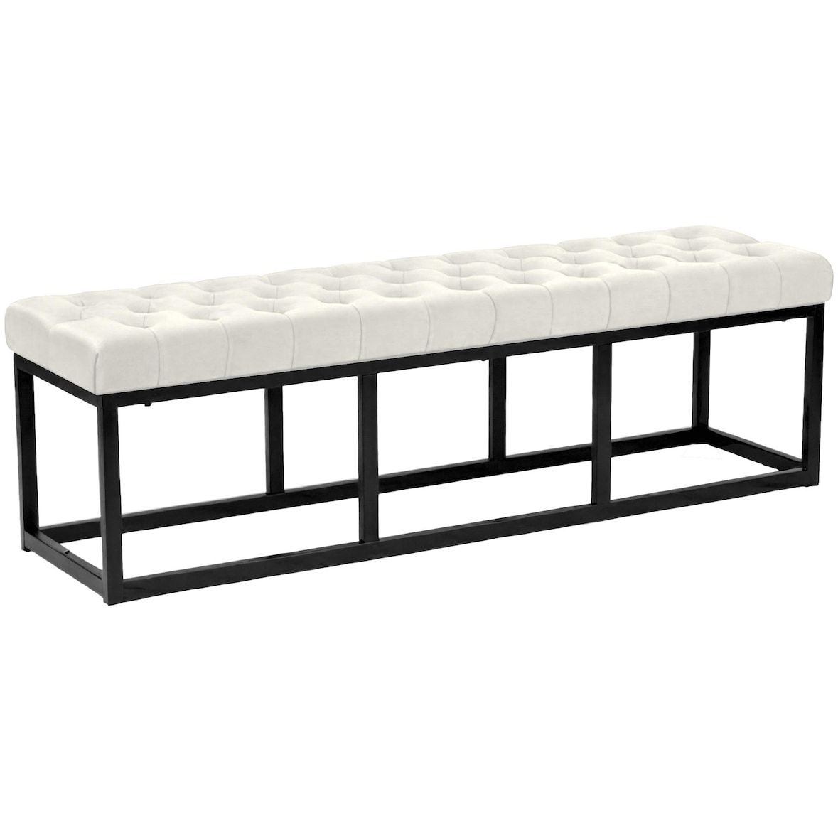 Banco de Design Polson Veludo Preto creme/150 cm