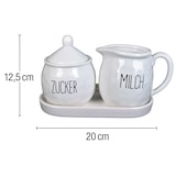 thumbnail of Keramik Milch- & Zucker Set mit Servierplatte – Weiß | Gastro Milchkanne & Zuckerdose 3-teilig | 20×10×12,5 cm | Für Hotel, Restaurant & Buffet