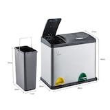 thumbnail of SVITA TC2Combo26 keukenemmer 26 liter 8L + 18L gecombineerde dubbele afvalbak 2-delige afvalscheiding pedaalemmer zilver