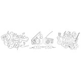 thumbnail of Securit® Conjunto de 3 Moldes para Janela A2 - Tema Música - Marcador de Giz Incluído