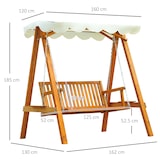 thumbnail of Outsunny Dondolo da Giardino con Parasole in Tessuto Legno Massello
