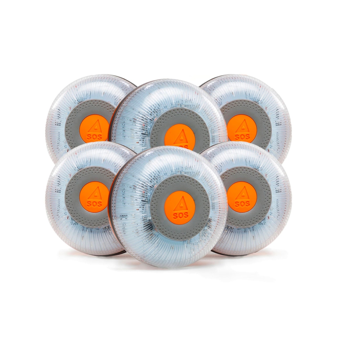 FlashLED Pack 6 Luz de Emergência V16 Homologada DGT 3.0, com Geolocalização, App Incluída, Cartão SIM e Dados Grátis até 2038, Base Magnética