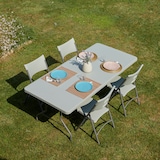 thumbnail of garbar VIVALDI Mesa Rectangular Dobrável Interior, Exterior 200x90 Cinza