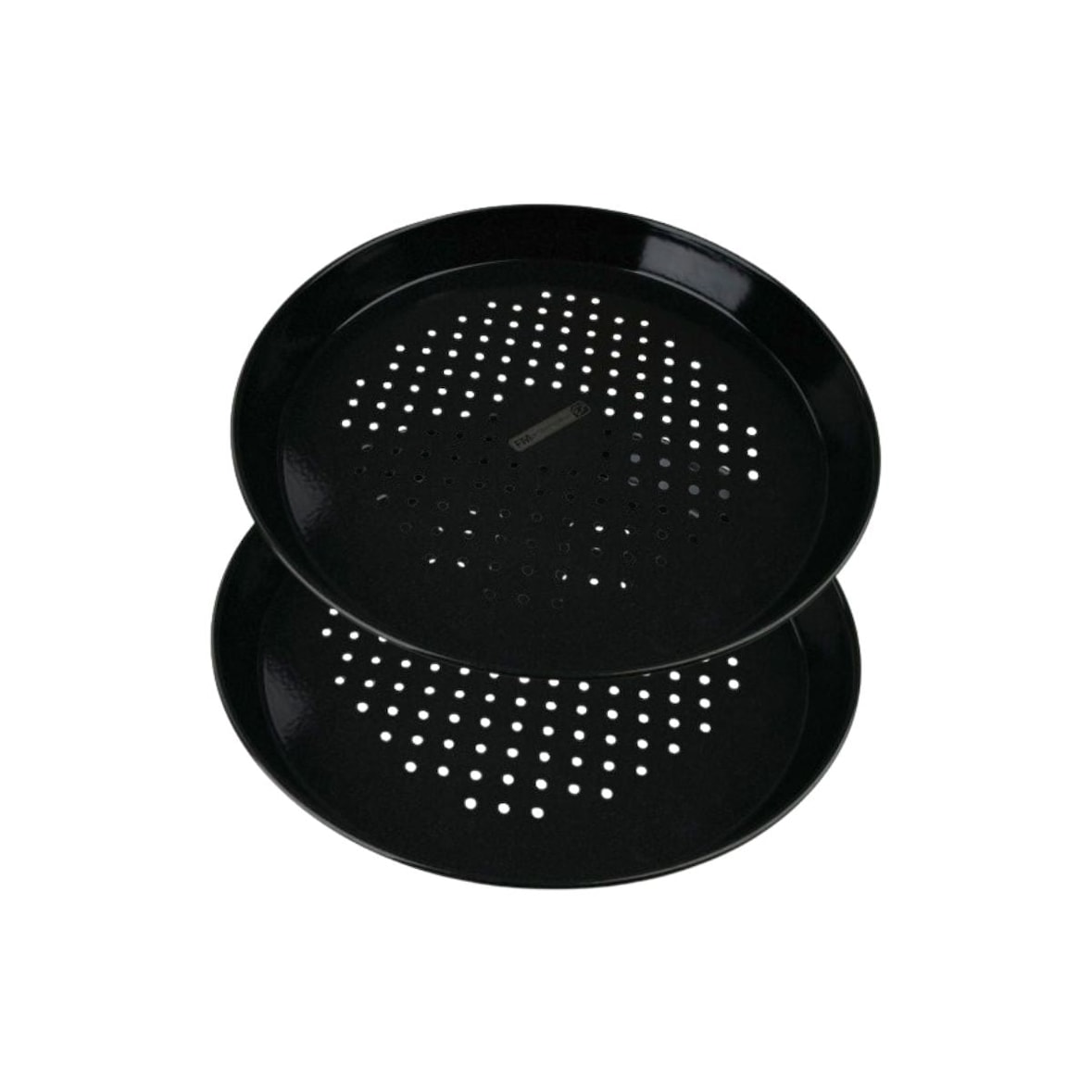 Set di 2 teglie rotonde forate per pizza, adatte al forno e al barbecue, 32 cm, FM Professional Barbecue