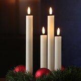 thumbnail of LED Stabkerzen Mia Tafelkerzen Echtwachs flackernd H: 24cm creme 2Stk